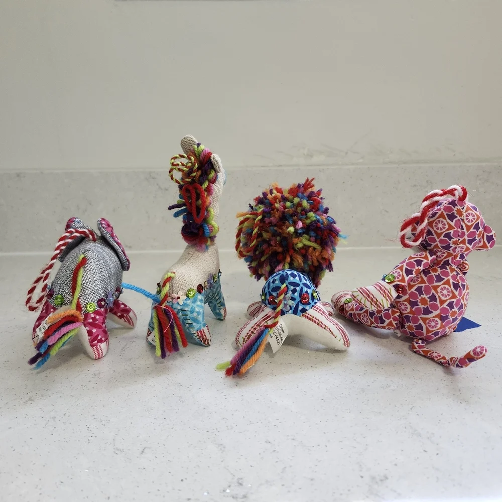 Lot Of 4 Target Bullseye Playground Whimsical Circus Ornaments 2014
